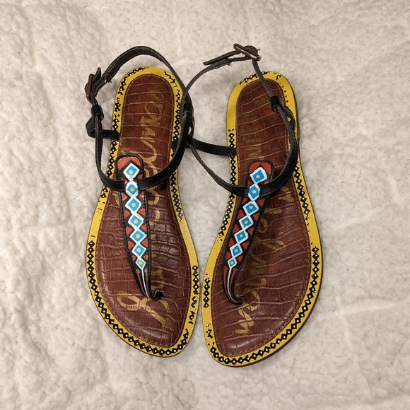 Sam Edelman Gigi Leather Sandals Size 6 - Picture 1 of 7